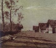 Isaac Levitan Village by Moonlight china oil painting reproduction